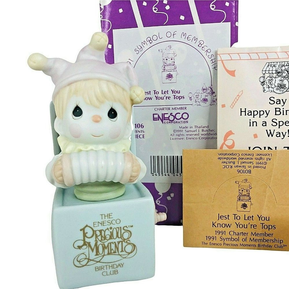 1991 Precious Moment Figurine Jest To Let You Know‎ You're Tops Charter Member